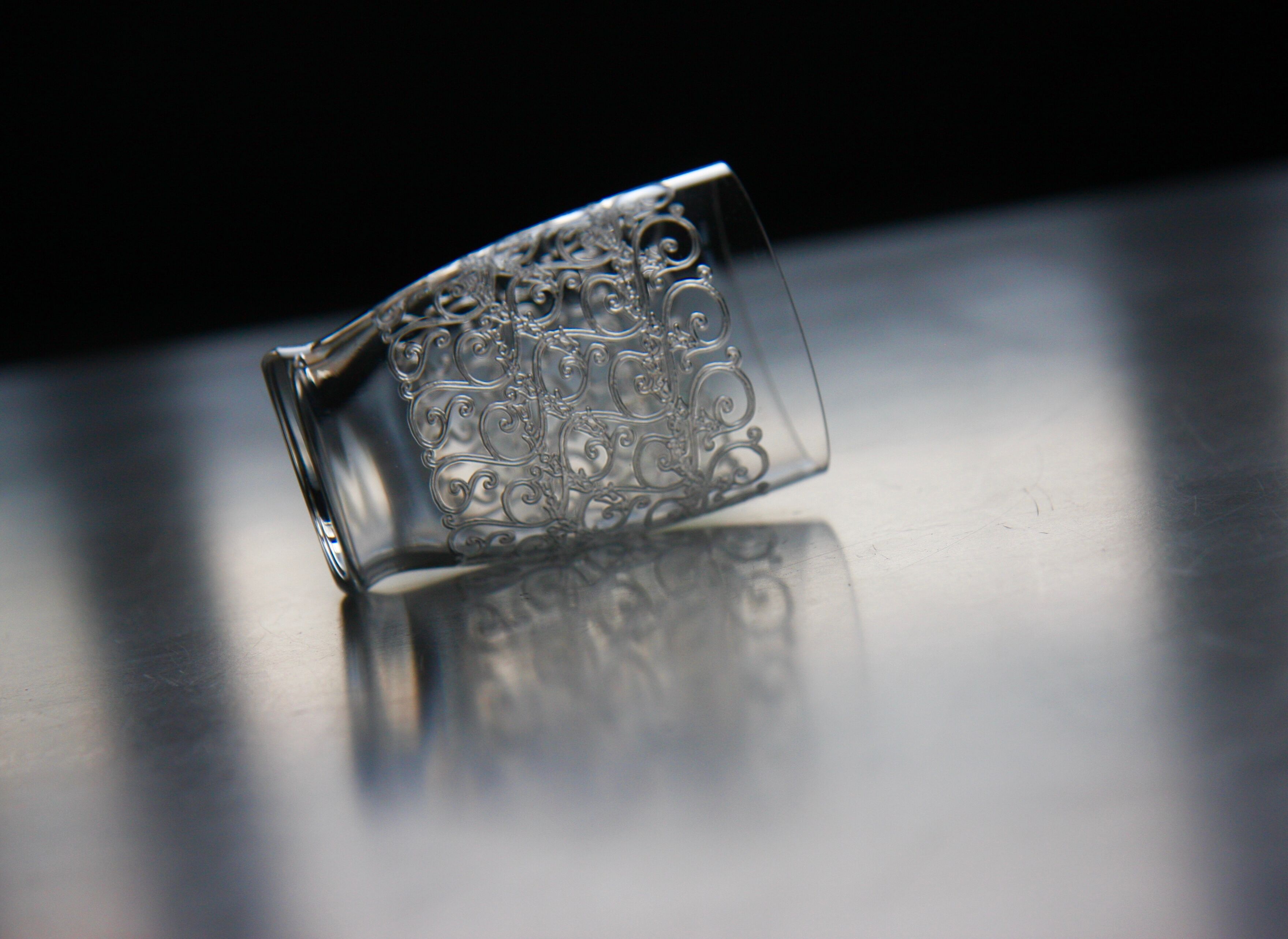 Baccarat crystal cup Model Rohan Art Deco style.