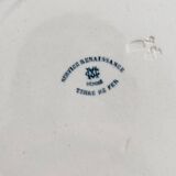 6 iron earthenware flat plates "Renaissance" Creil et Montereau