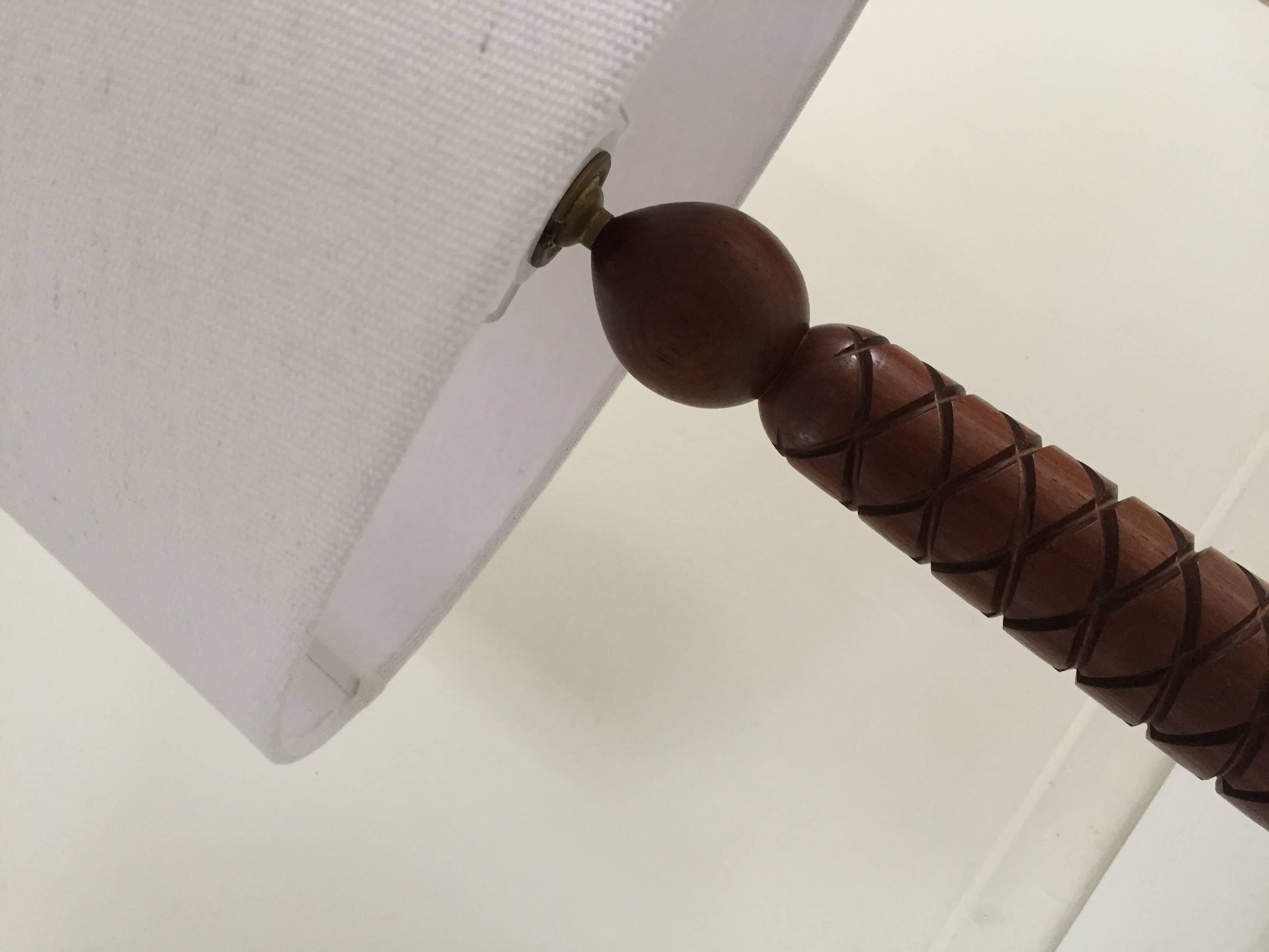 Art deco lamp rosewood carved