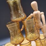 Set of 6 Italian ochre glasses