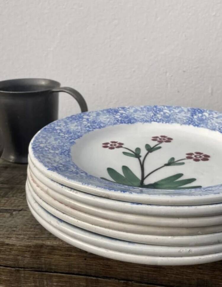 6 mismatched Sarreguemines plates
