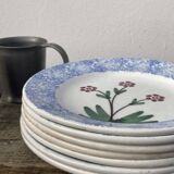 6 mismatched Sarreguemines plates