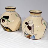Pair of Earthenware Vases, Henriot Quimper – Mid 20th Century