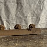 Large vintage wooden coat rack with 6 bamboo effect hooks L79