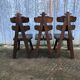 6 brutalist chairs in solid oak