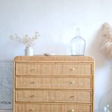 Vintage rattan chest of drawers