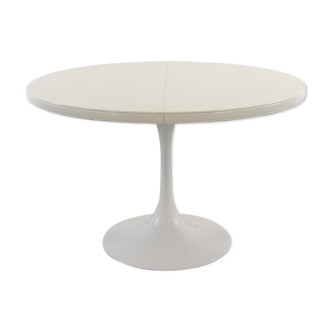 Vintage extendable round table in white 70