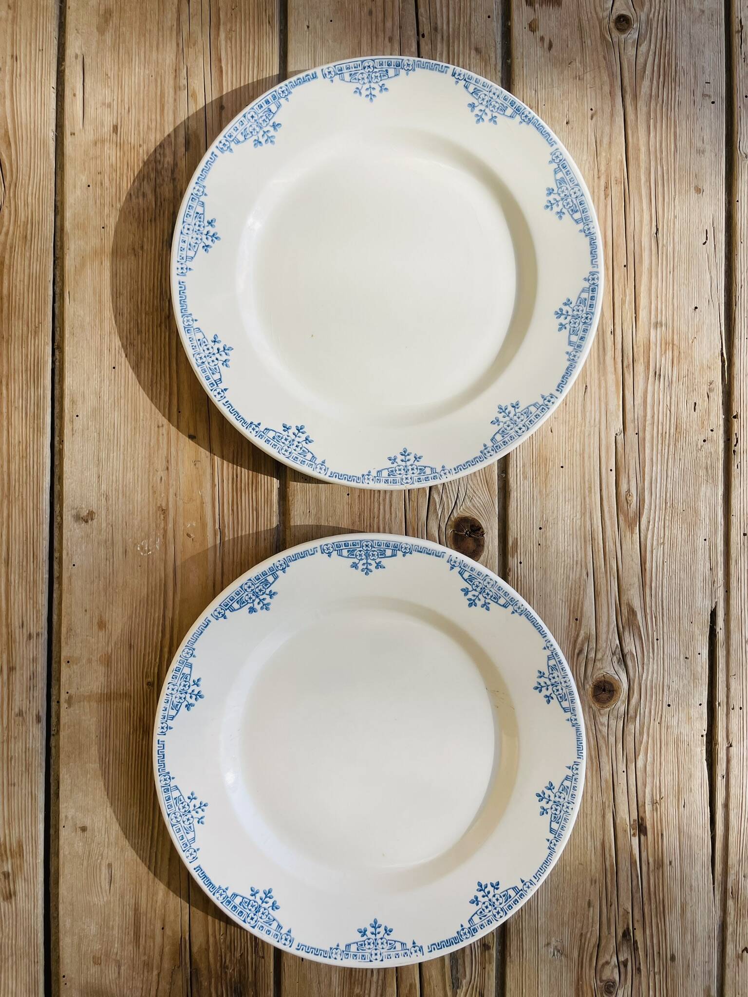 Set of 2 flat plates Faïencerie Des Rochers