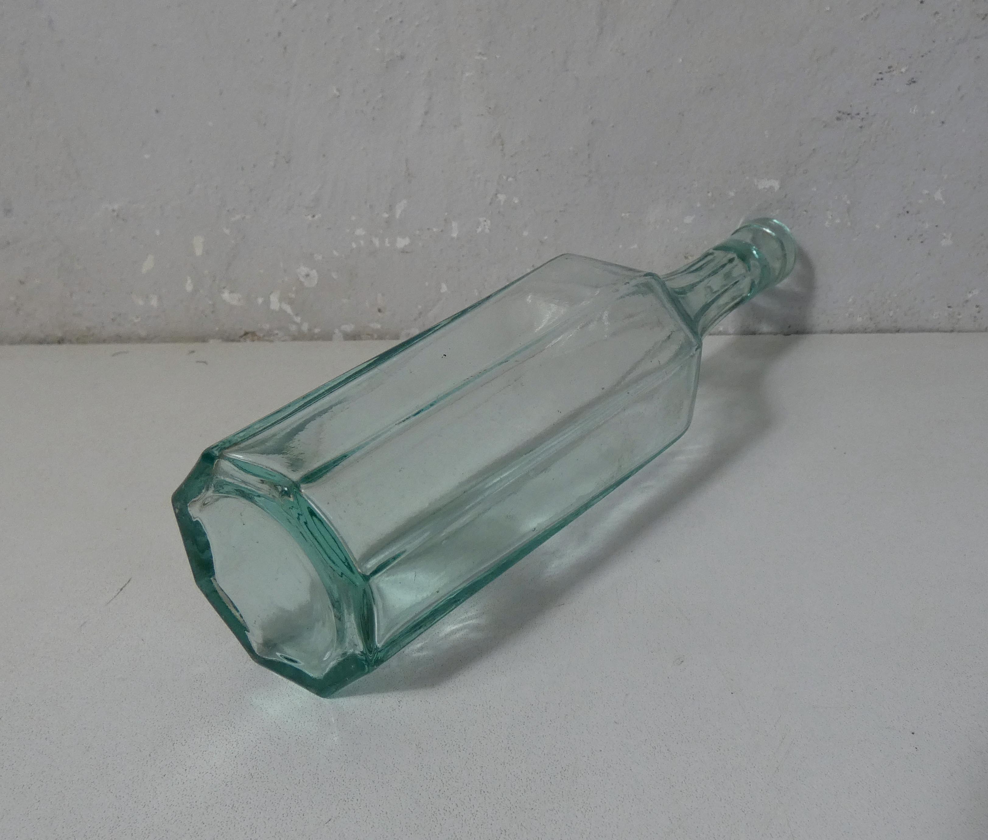2 vintage 50s molded glass decanters
