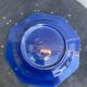 4 octagonal flat plates terre de Provence blue ceramic glazed vintage