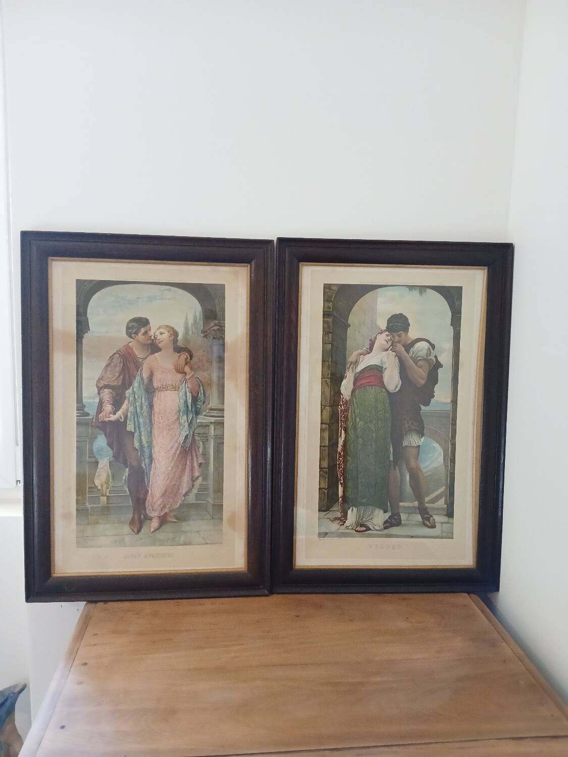 Duo d'estampes sur le thème de l'amour, début du siècle