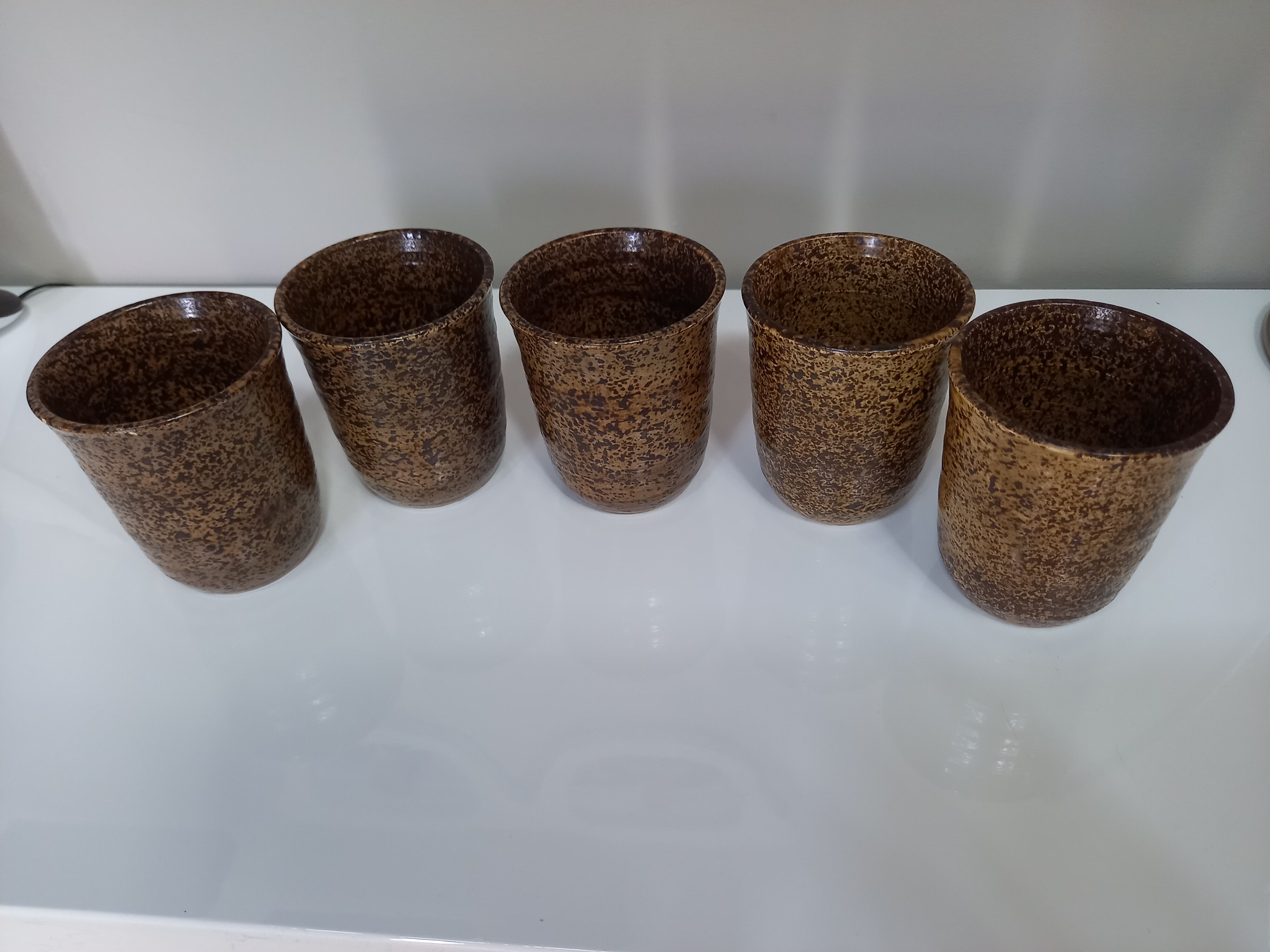 Set of 5 cups in sandstone
