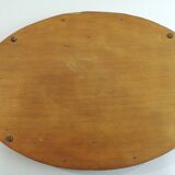 Old serving tray with mother-of-pearl leaf decor / vintage