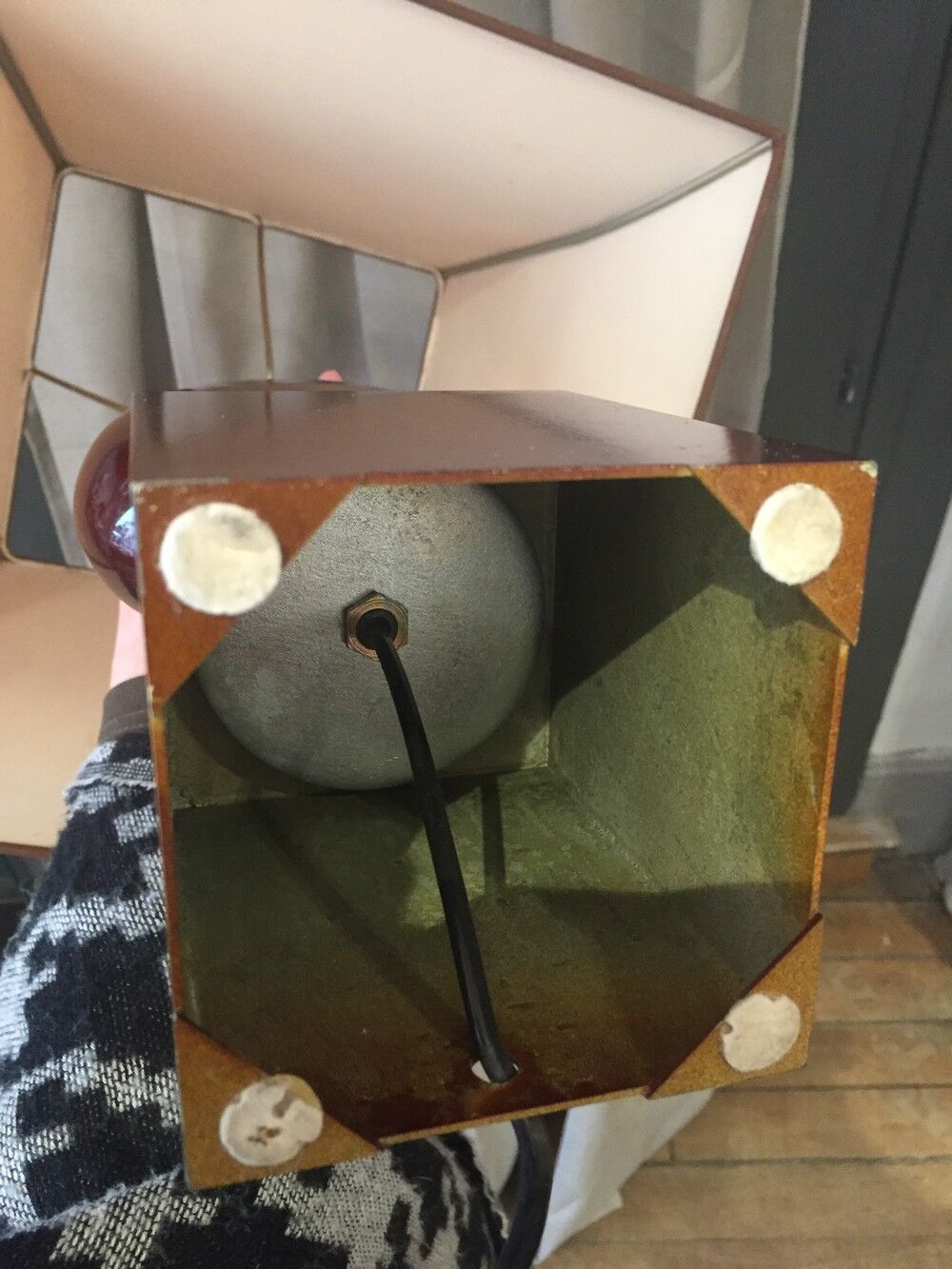 Lacquered table lamp Philippe Barbier years 1970