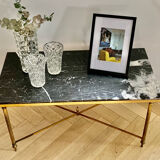 Brass and marble coffee table
