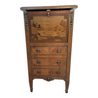 Small marquetry storage unit