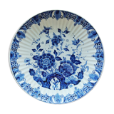 Plated flowery dish ribbed 35 cm in diameter