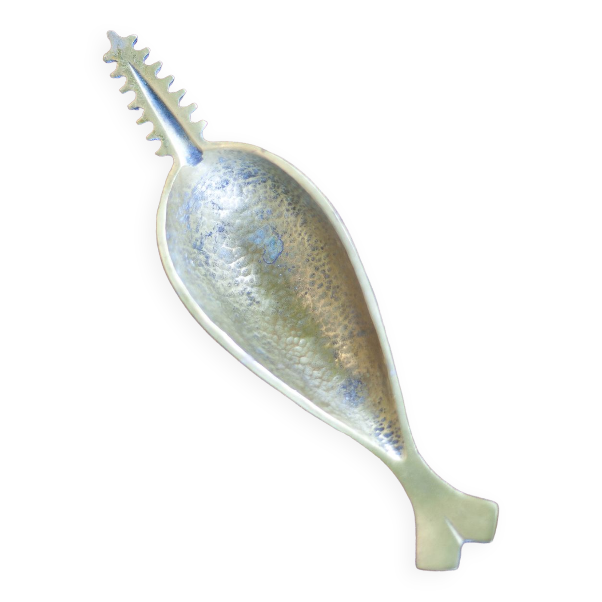 Brass ashtray, fish saw, modernist, decoration