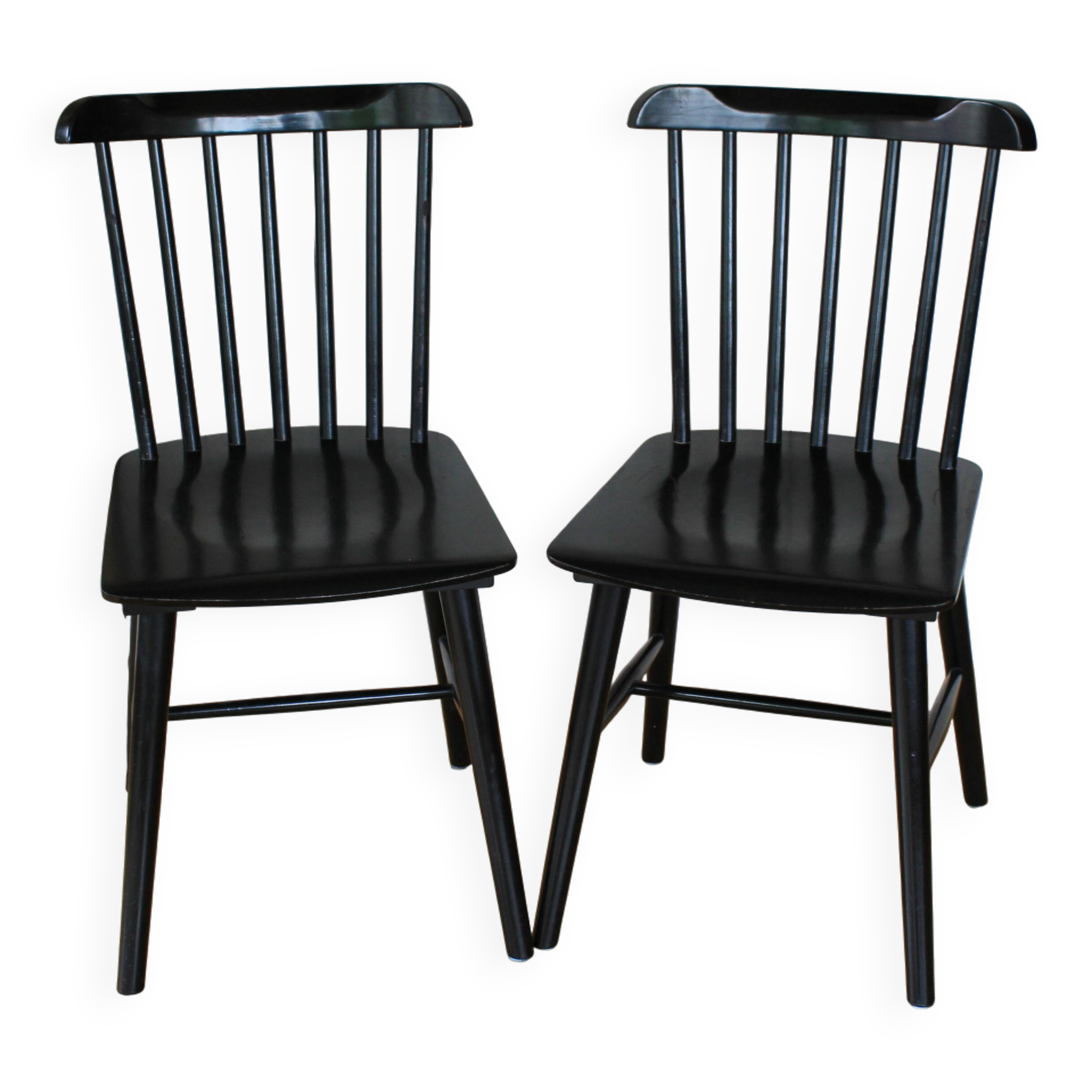 Black wooden bistro chairs