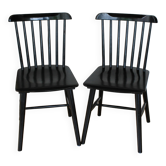 Chaises bistrot en bois noir