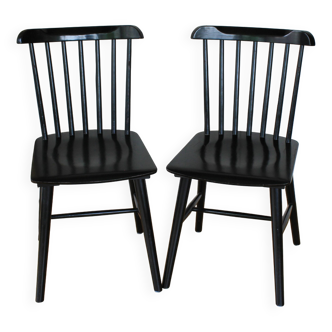 Black wooden bistro chairs
