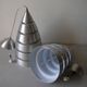 Lot of 2 conical suspensions abated day cone ceiling chandelier light in aluminum 32 cm