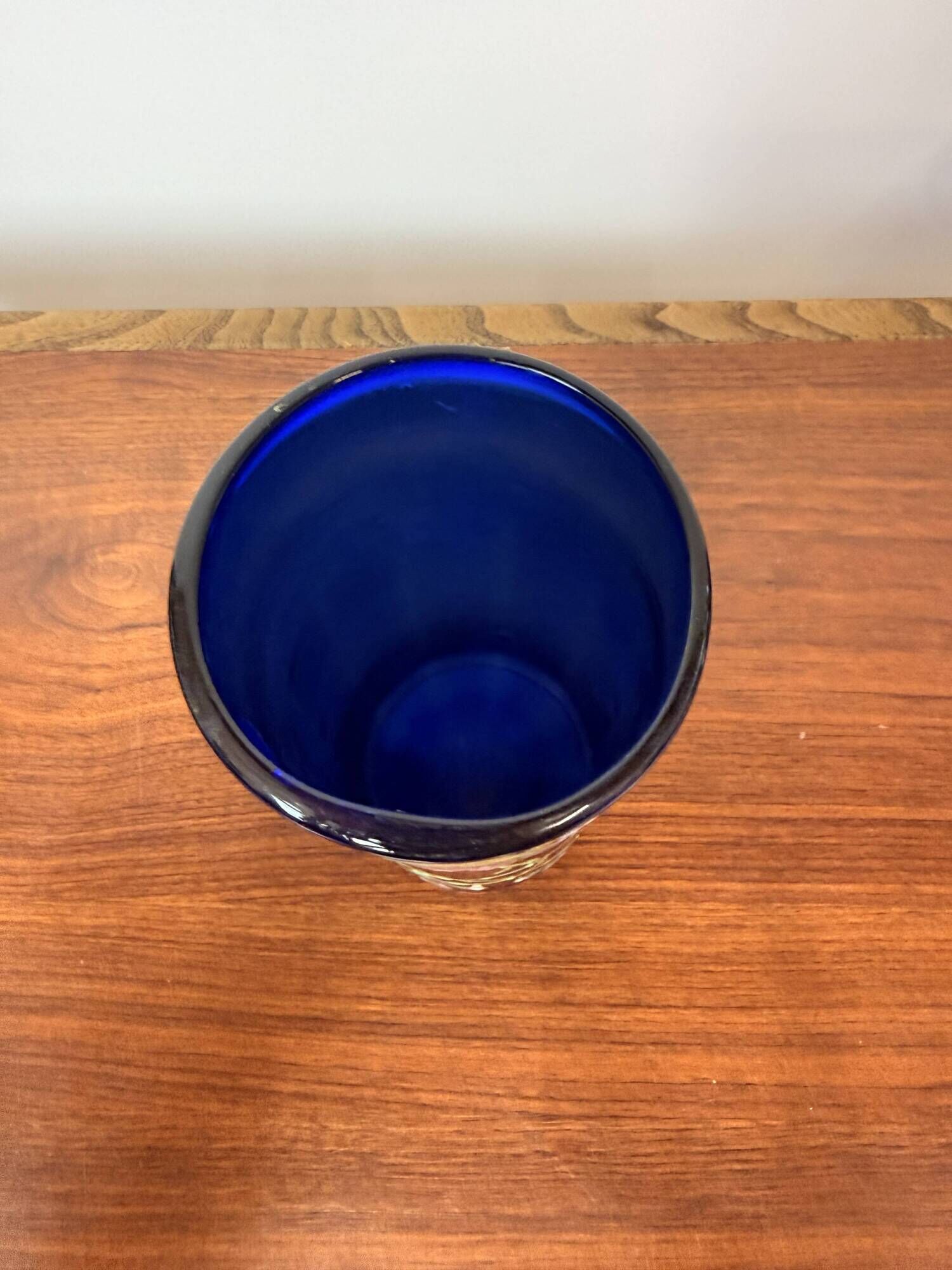 Antique Legras vase – Cobalt blue glass with floral enamel – Art Nouveau