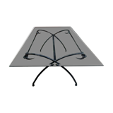 Table à manger fer forgé et verre