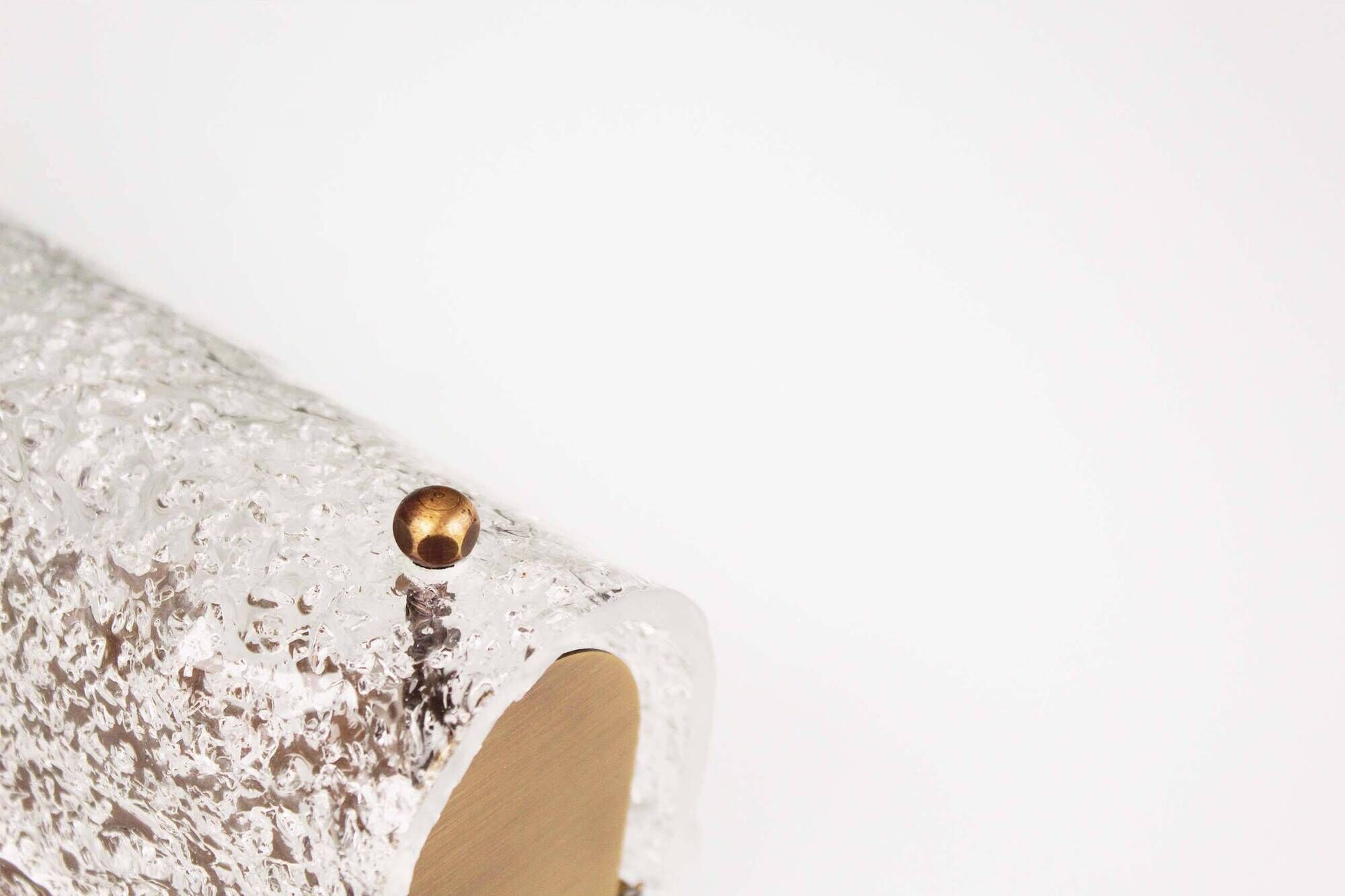 Brass and muranoglass tubular sconce by Hillebrand