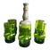 Decanter and 5 crystalline glasses and tin