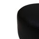 Contemporary LA Design Wood Upholstered In Black Braided Lambskin Circular Pouf