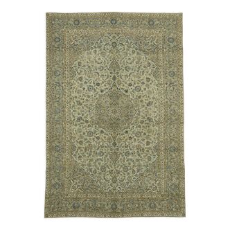 Tapis persan noué à la main années 1970 289 cm x 430 cm Tapis de laine beige