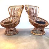 Pair of "Margherita" armchairs by Franco Albini edit by Bonacina