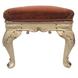Bench in cream lacquered wood in rococo style, mid-twentieth century