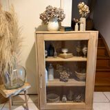 Raw wood display cabinet