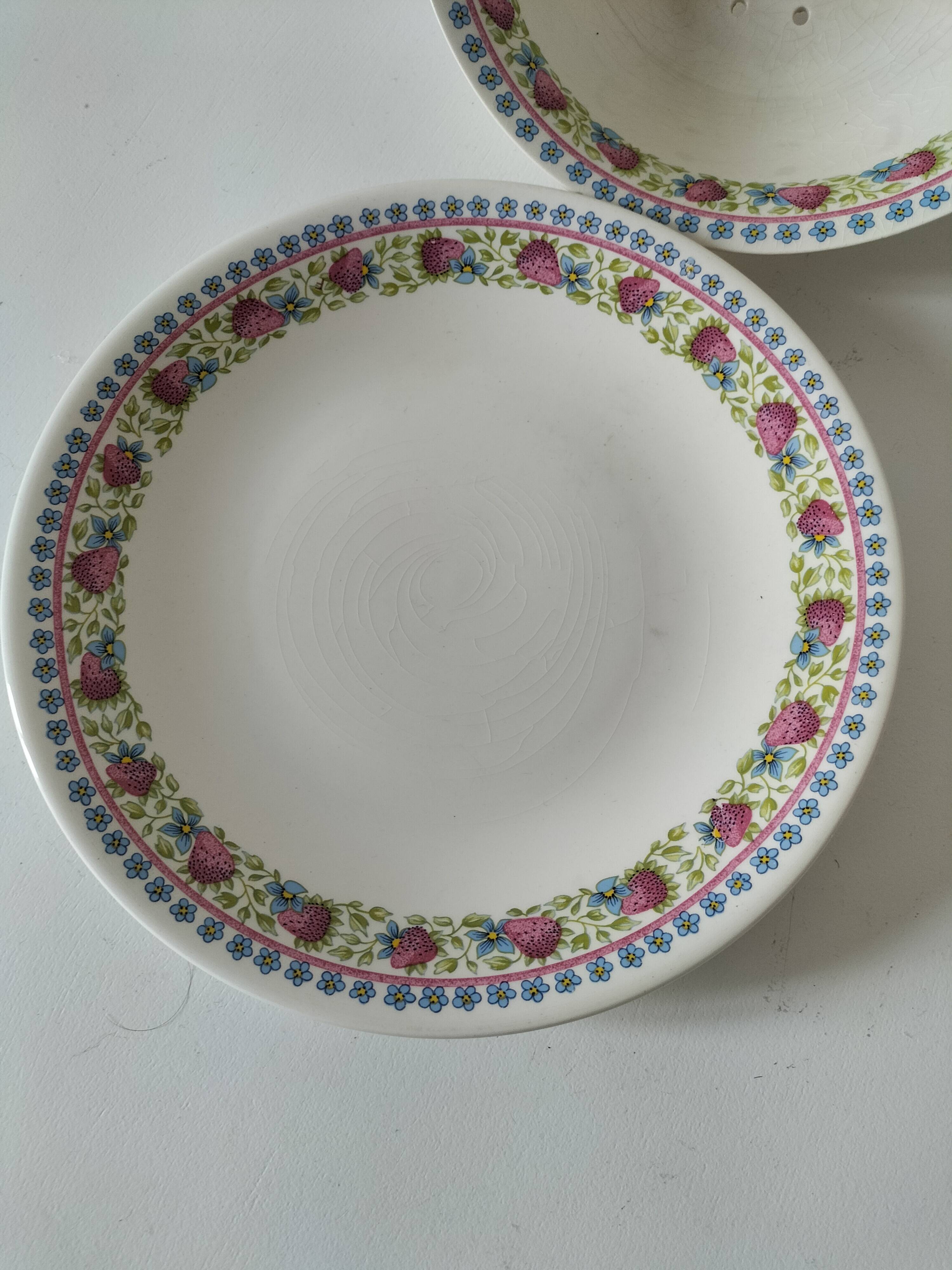 Strawberry bowl set Gien France Le Fraisier Marie-Pierre Boitard