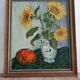 Sunflower and pumpkin painting signed J. Dubuc Berteaux