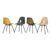 Charles & Ray Eames DSX Fiberglass Side Chairs multicolor set for Herman Mi