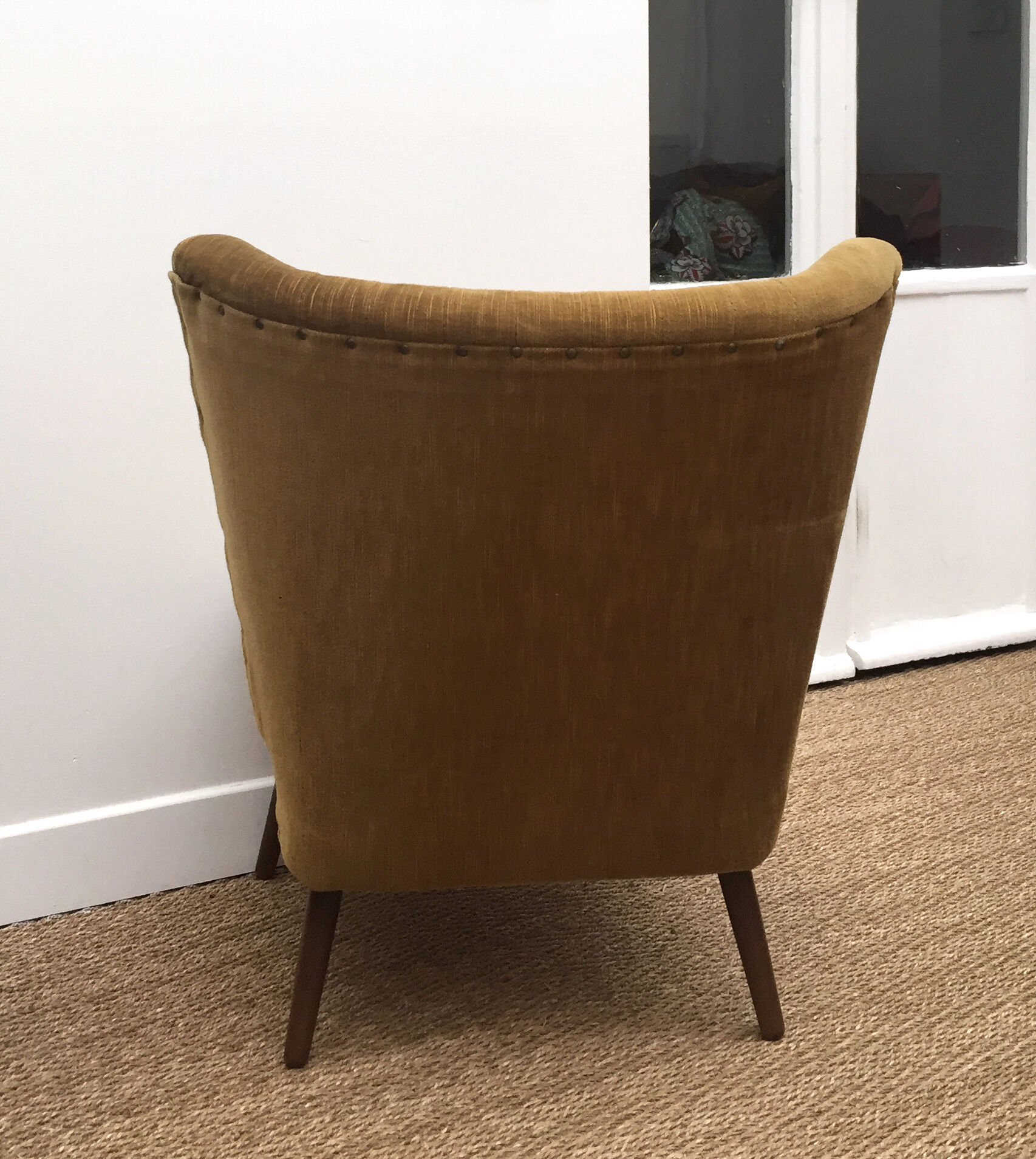 Velvet cocktail armchair