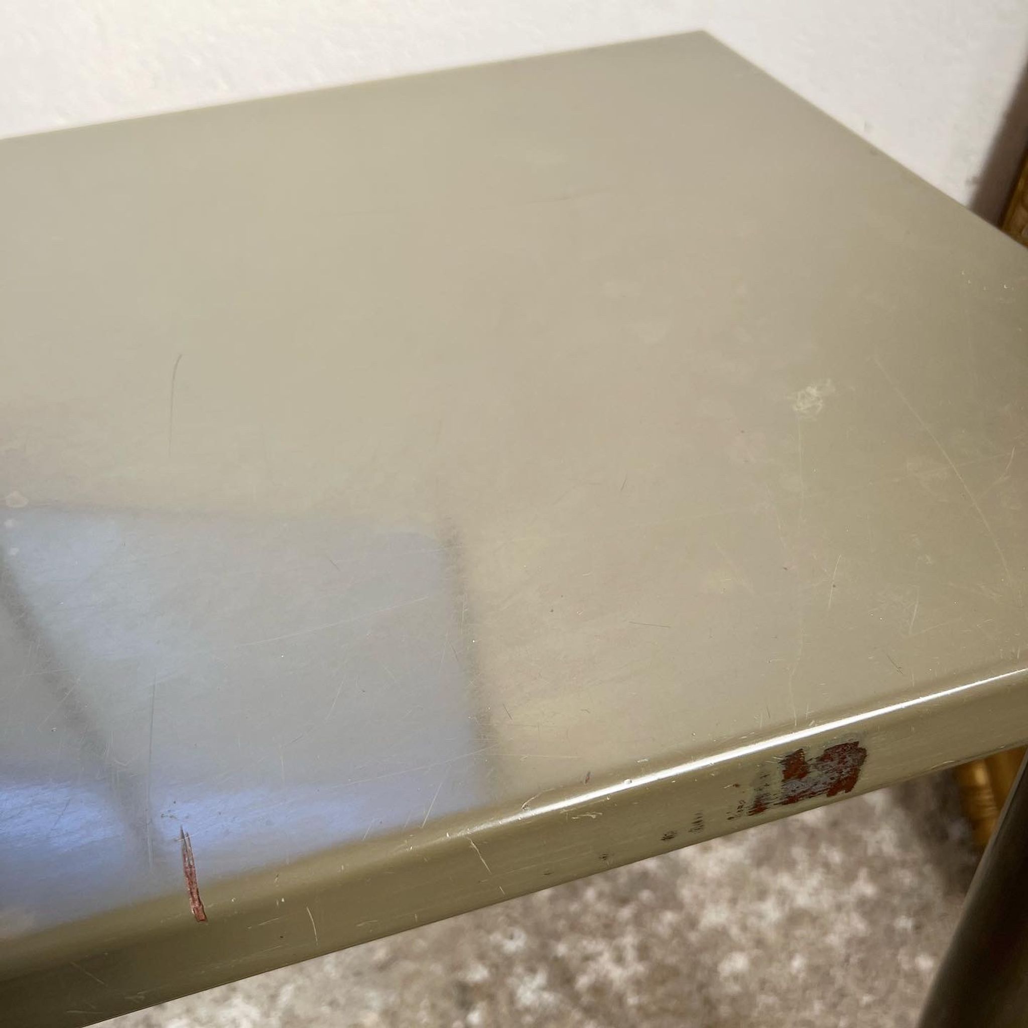 Vintage khaki metal desk