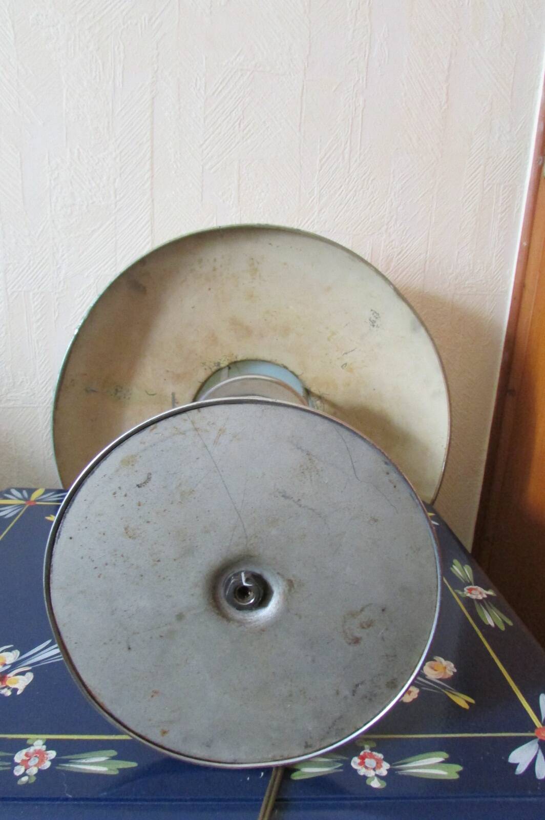 Vintage chrome mushroom lamp, industrial style