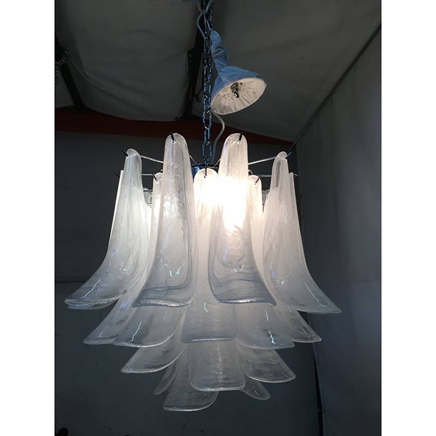 Murano Glass Sputnik Chandelier With Alabaster Italian Glass