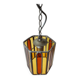 Vintage stained glass pendant light