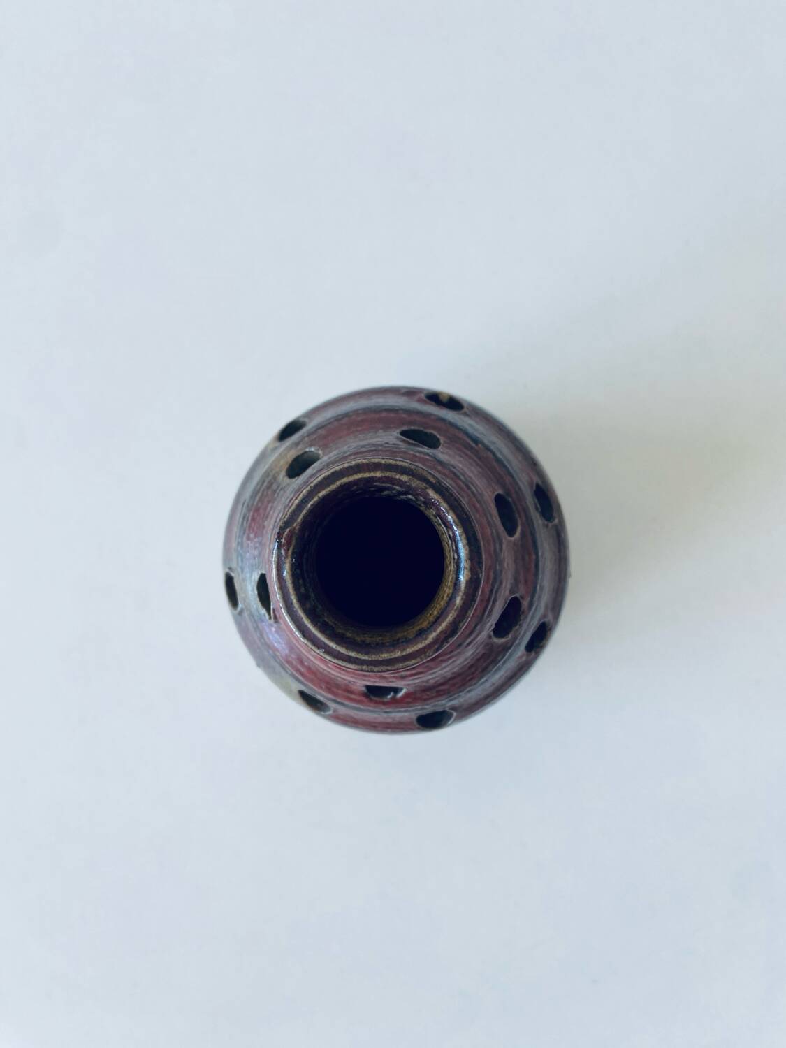 Stoneware flower spike vase signed Chouzet