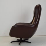 Mid-century Rotating Armchair,Leatherette,1980's.