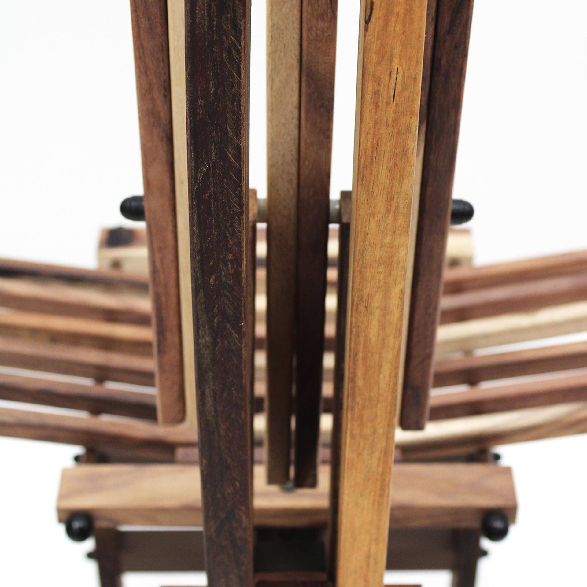 Italian Sculptural Wooden Chairs Sono by Anacleto Spazzapan, 1980s, Set of Two