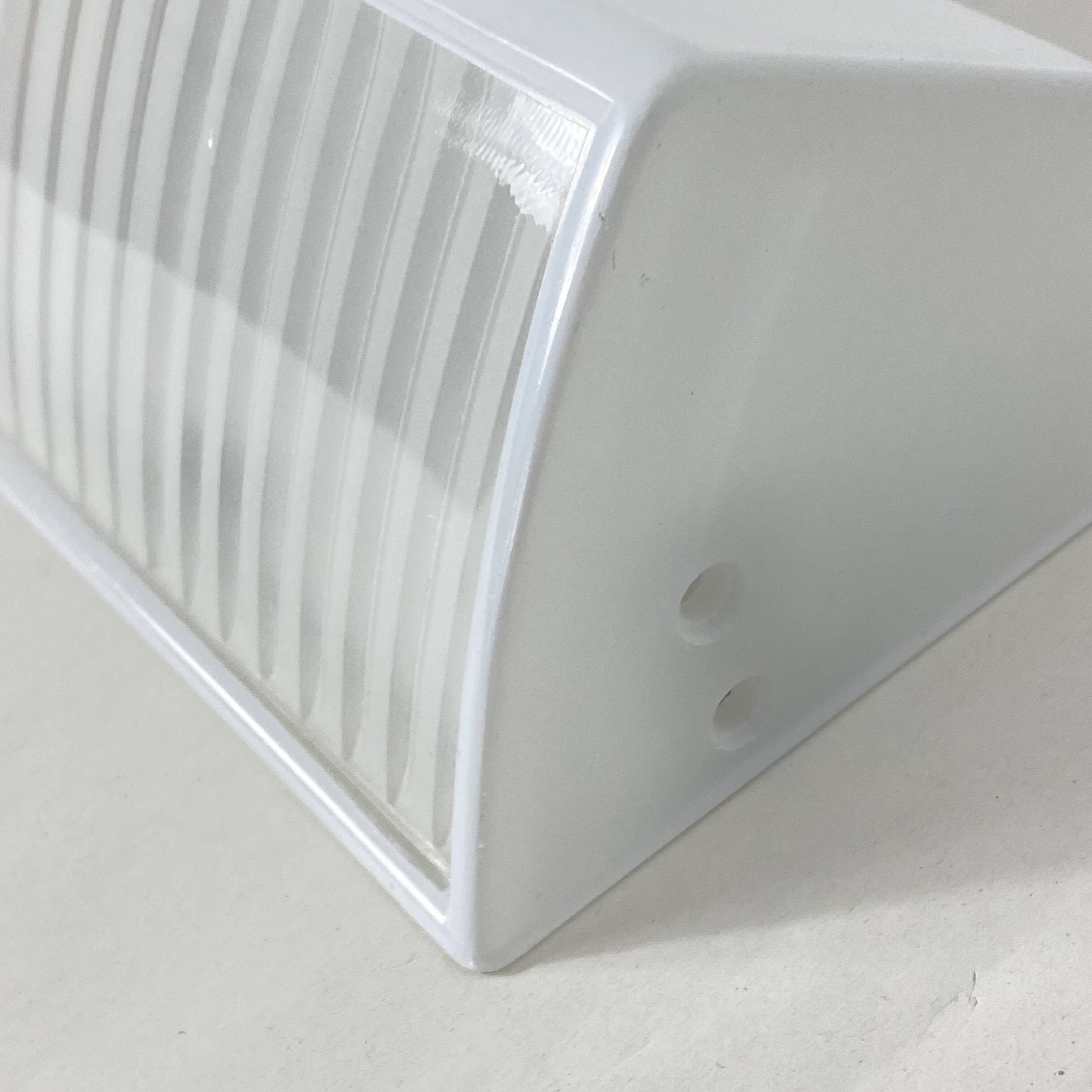 Holophane prismatic white enameled glass wall light LAMP-7317