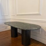 Marble coffee table with steel legs