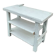 Light blue painted wooden workbench