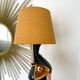 Vintage 50s black and gold ceramic lamp